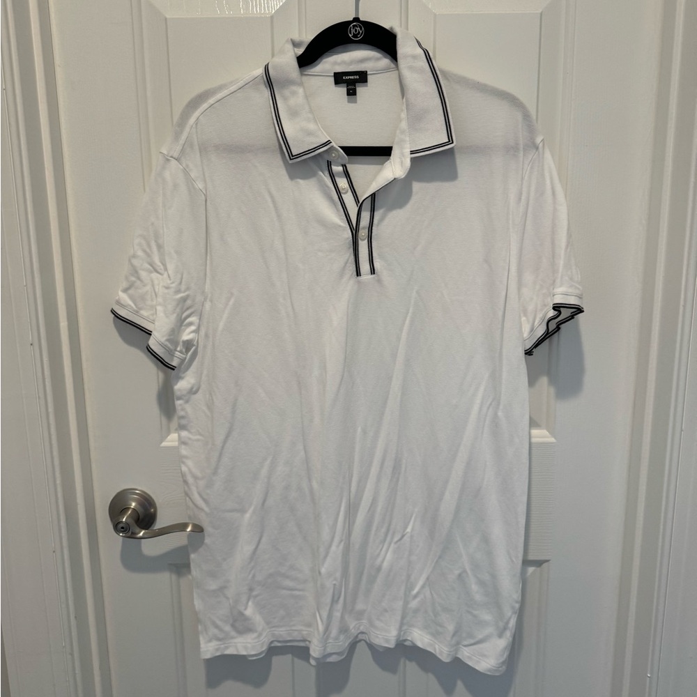 Mens Express White Polo Size XL